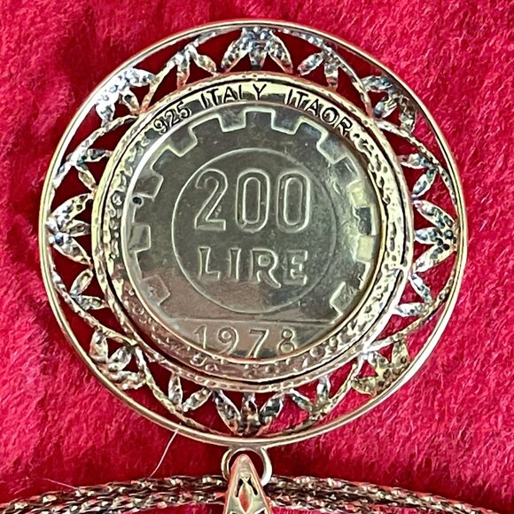 Technibond 200 Lira Coin on 16" Necklase. - Picture 2 of 5